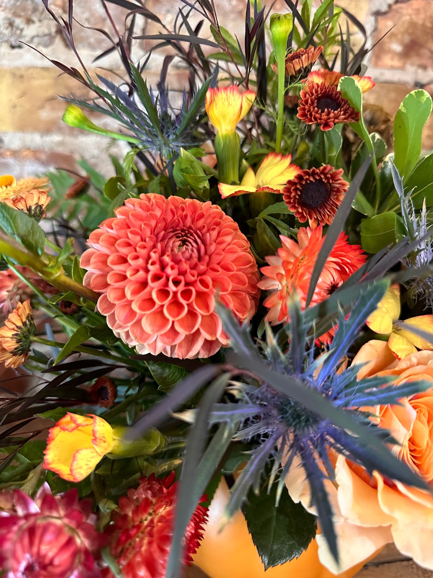 Ceramic Pumpkin Fall Arrangement