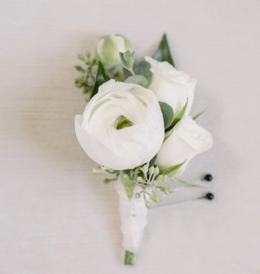 White Wedding | Ranunculus Boutonniere